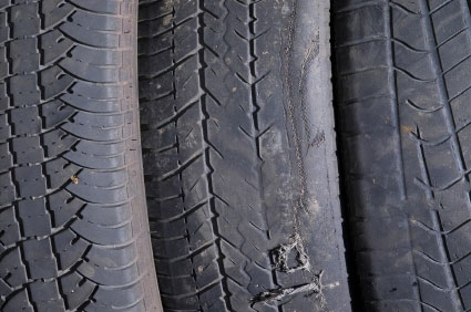 Uneven tyre wear caused by wheel mis-alignment